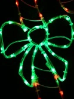 Best Sale Christmas Warehouse Red & Green Led Candy Cane With Bow Noodle Rope Light Silhouette - 52Cm