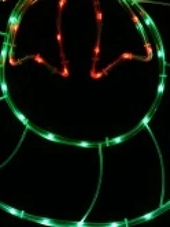 Cheap Christmas Warehouse Red & Green Led Wreath With Bow Noodle Rope Light Silhouette - 50Cm