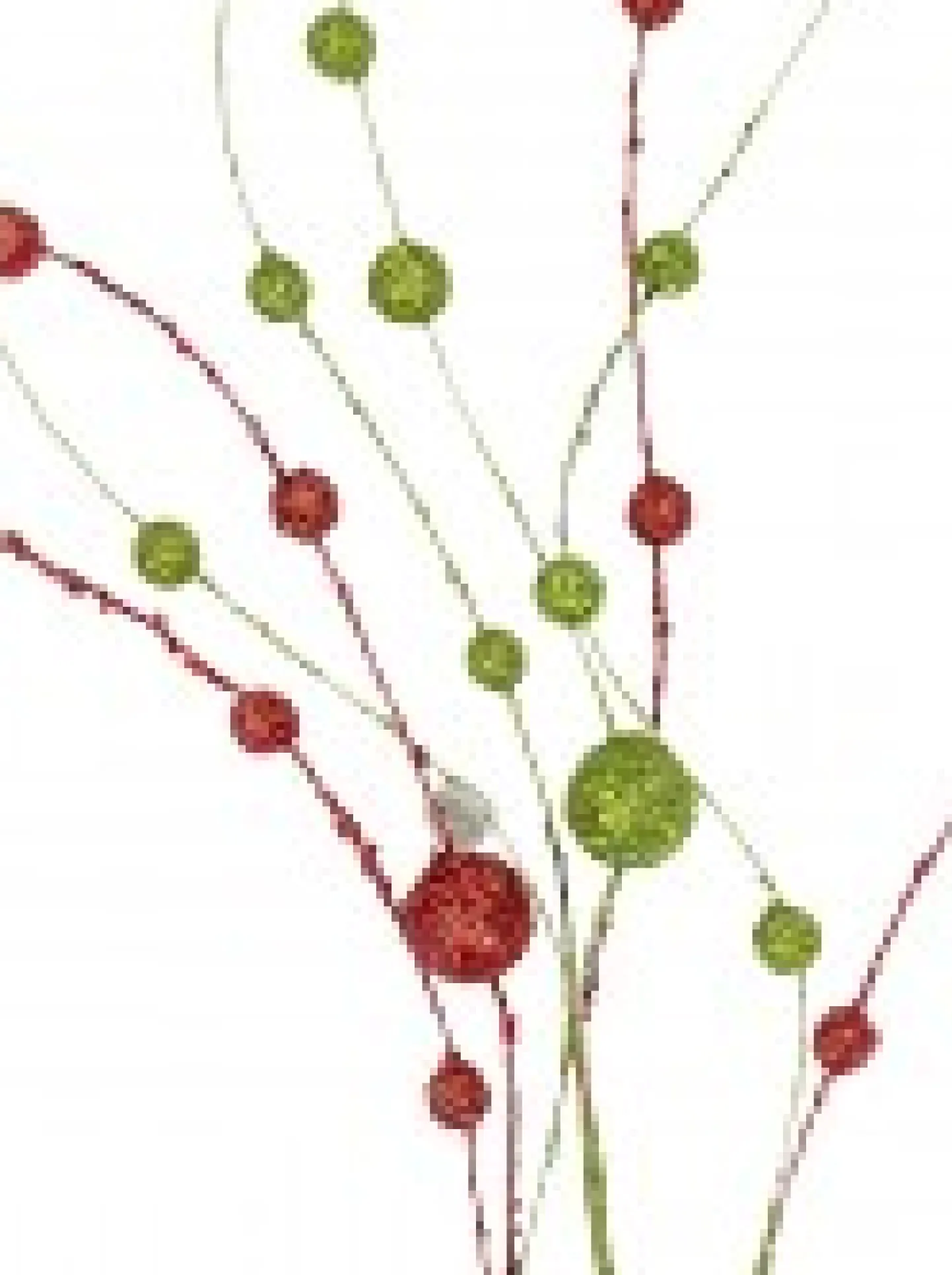 Sale Christmas Warehouse Red & Green Pussy Willow Look Christmas Branch Stem - 1M
