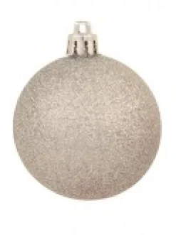 Hot Christmas Warehouse Red & Silver Christmas Baubles With 4 Glitter Designs & Shiny - 9 X 60Mm