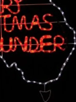 Shop Christmas Warehouse Red & White Merry Christmas Down Under Aussie Rope Light Silhouette - 1.1M