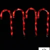 Hot Christmas Warehouse Red & White Stripe Led Candy Cane Solar Powered Path Lights - 4 X 43Cm