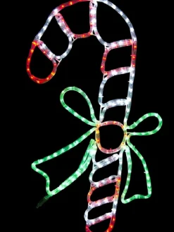 Best Christmas Warehouse Red & White With Green Candy Cane Led Rope Light Silhouette - 80Cm