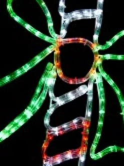 Best Christmas Warehouse Red & White With Green Candy Cane Led Rope Light Silhouette - 80Cm