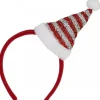 Outlet Christmas Warehouse Red Christmas Headband With Red & Silver Santa Hat - One Size Fits Most