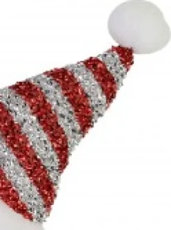 Outlet Christmas Warehouse Red Christmas Headband With Red & Silver Santa Hat - One Size Fits Most