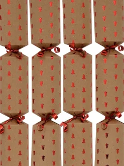 Best Sale Christmas Warehouse Red Christmas Tree Design On Kraft Paper Look Bon Bons - 50 X 30Cm