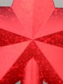Outlet Christmas Warehouse Red 3D Star With Splatter Pattern Christmas Tree Top Decoration - 20Cm