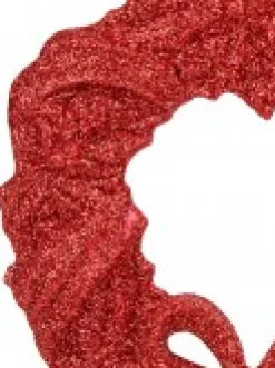 Cheap Christmas Warehouse Red Glitter Wreath With Bow Christmas Tree Hanging Decoration - 12Cm
