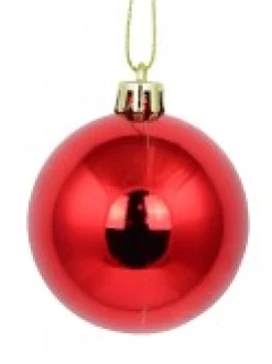 Best Christmas Warehouse Red Glittered, Matte & Metallic Christmas Bauble Decorations - 12 X 60Mm