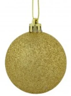 Discount Christmas Warehouse Red Metallic, Green Matte & Glittered Gold Christmas Baubles - 27 X 60Mm