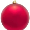Sale Christmas Warehouse Red Metallic Large Display Bauble Christmas Decoration - 20Cm