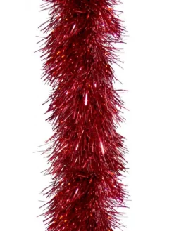 Cheap Christmas Warehouse Red Metallic 8Ply Classic Christmas Tinsel Garland - 15Cm X 5M