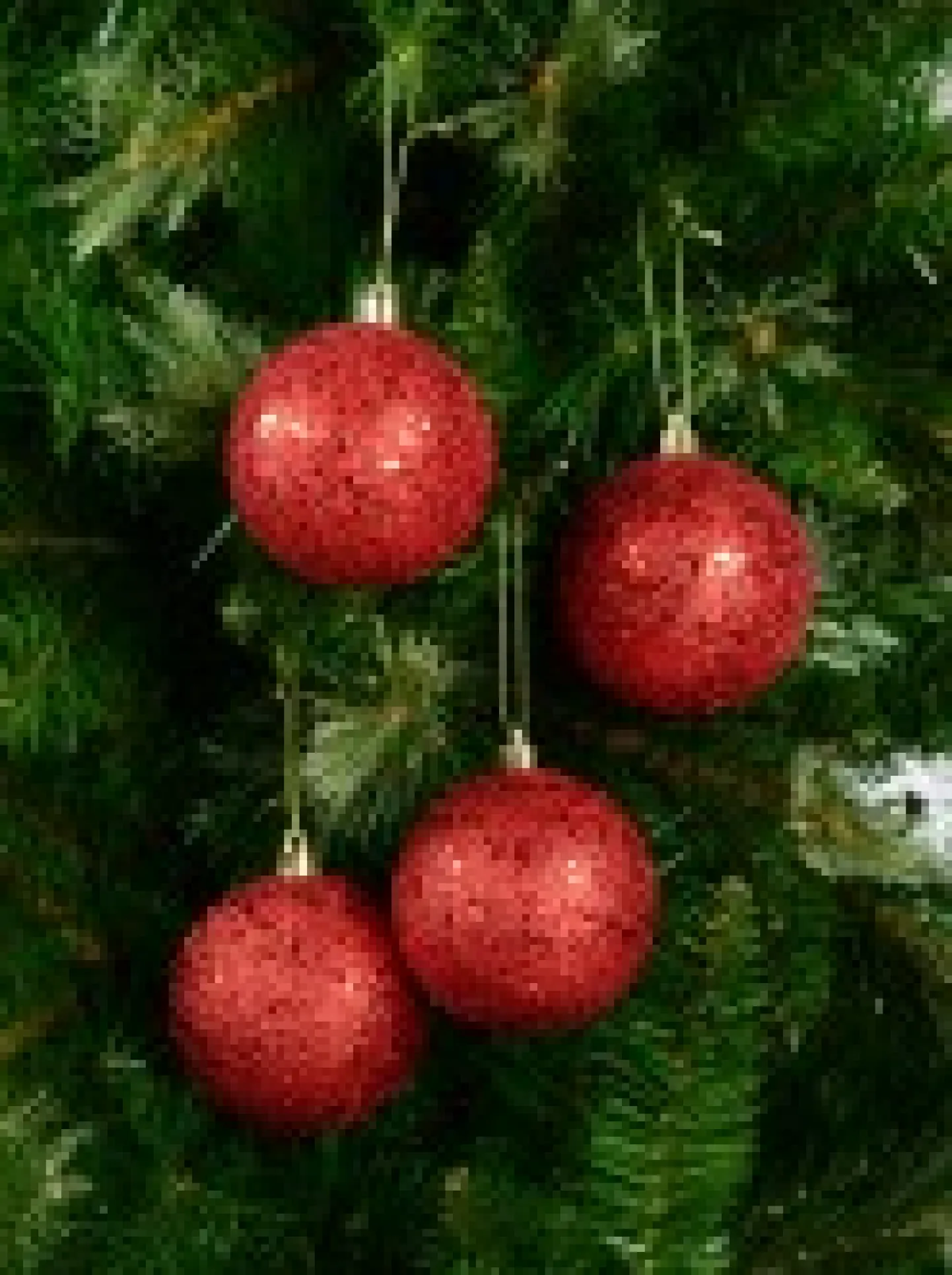 Best Christmas Warehouse Red Metallic Sequins & Glitter Coated Christmas Bauble Decorations - 4 X 80Mm