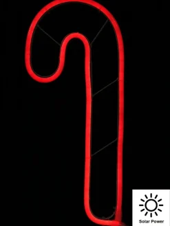 Outlet Christmas Warehouse Red Neon Flex Candy Cane Solar Powered Christmas Path Light - 36Cm