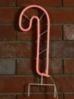 Outlet Christmas Warehouse Red Neon Flex Candy Cane Solar Powered Christmas Path Light - 36Cm