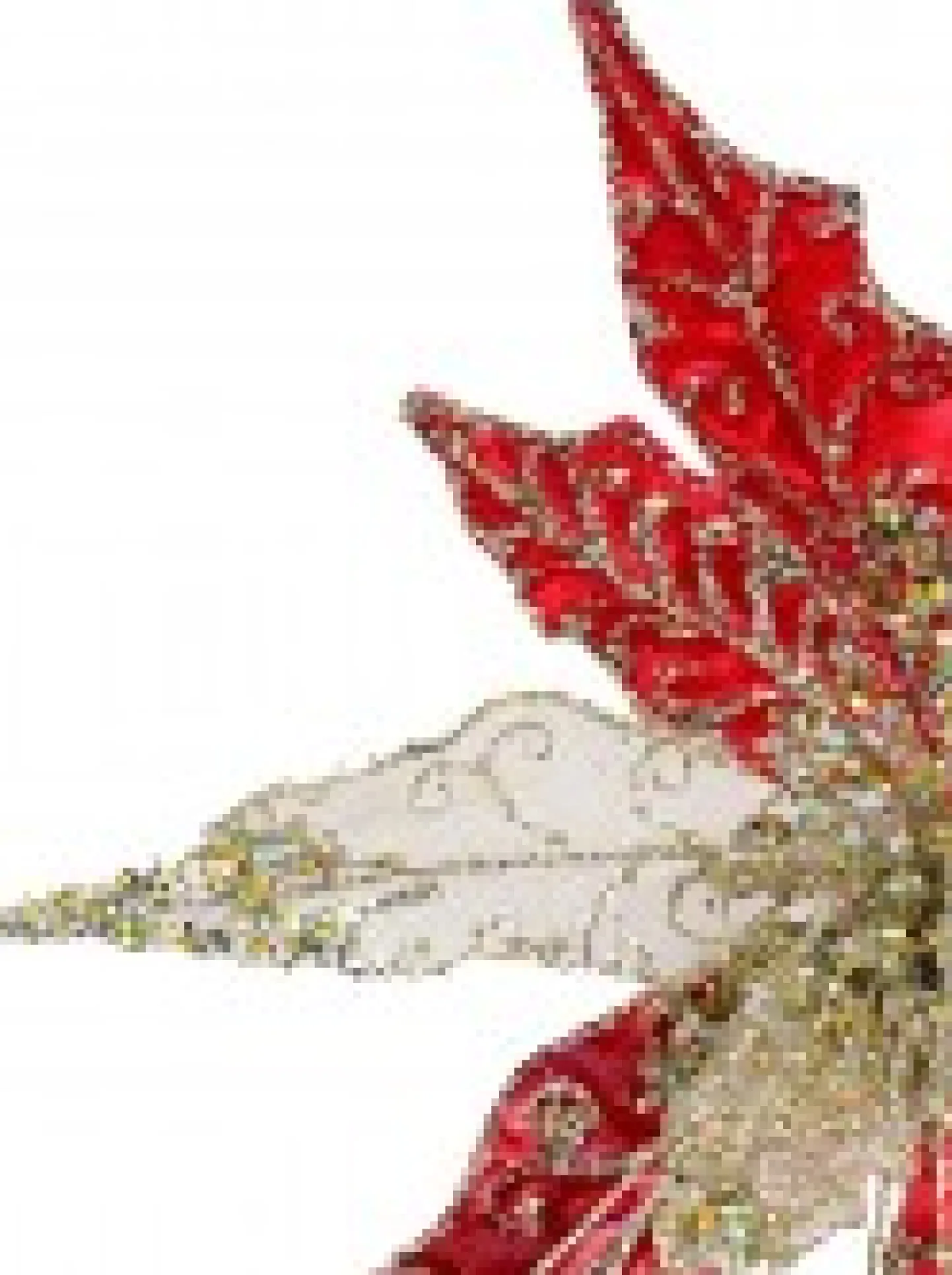 Store Christmas Warehouse Red Velvet & Metallic Sheer Cactus Decorative Christmas Flower Pick - 22Cm