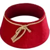 Best Christmas Warehouse Red Velvet Conical Shape With Rope Bow Christmas Tree Skirt - 58Cm