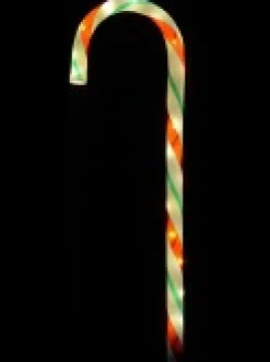 Cheap Christmas Warehouse Red, White & Green Stripe Candy Cane Garden Christmas Path Lights - 4 X 60Cm