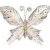 Fashion Christmas Warehouse Rose Gold Butterfly With Sheer Wings Decorative Christmas Critter Pick - 24Cm