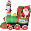 Clearance Christmas Warehouse Santa Fun Railways Train Illuminated Christmas Inflatable Display - 1.8M