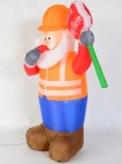 Shop Christmas Warehouse Santa Traffic Controller Illuminated Christmas Inflatable Display - 1.8M