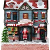 Clearance Christmas Warehouse Santa Visiting Family Home With Mum & Kids Christmas Village Scene - 24Cm