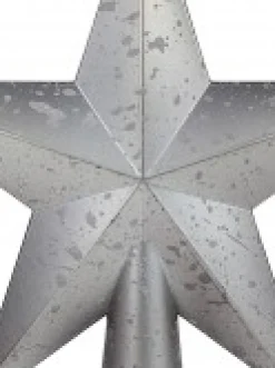 Cheap Christmas Warehouse Silver 3D Star With Splatter Pattern Christmas Tree Top Decoration - 20Cm