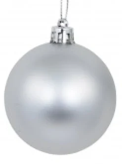 New Christmas Warehouse Silver Glittered, Matte & Metallic Christmas Bauble Decorations - 12 X 60Mm