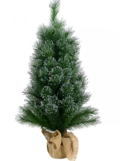 Shop Christmas Warehouse Silver Glittered Needle Tip Pine Tabletop Christmas Tree With 96 Tips - 90Cm
