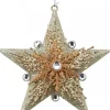 Fashion Christmas Warehouse Silver Star With Snowflakes Christmas Tree Hanging Decoration - 13Cm