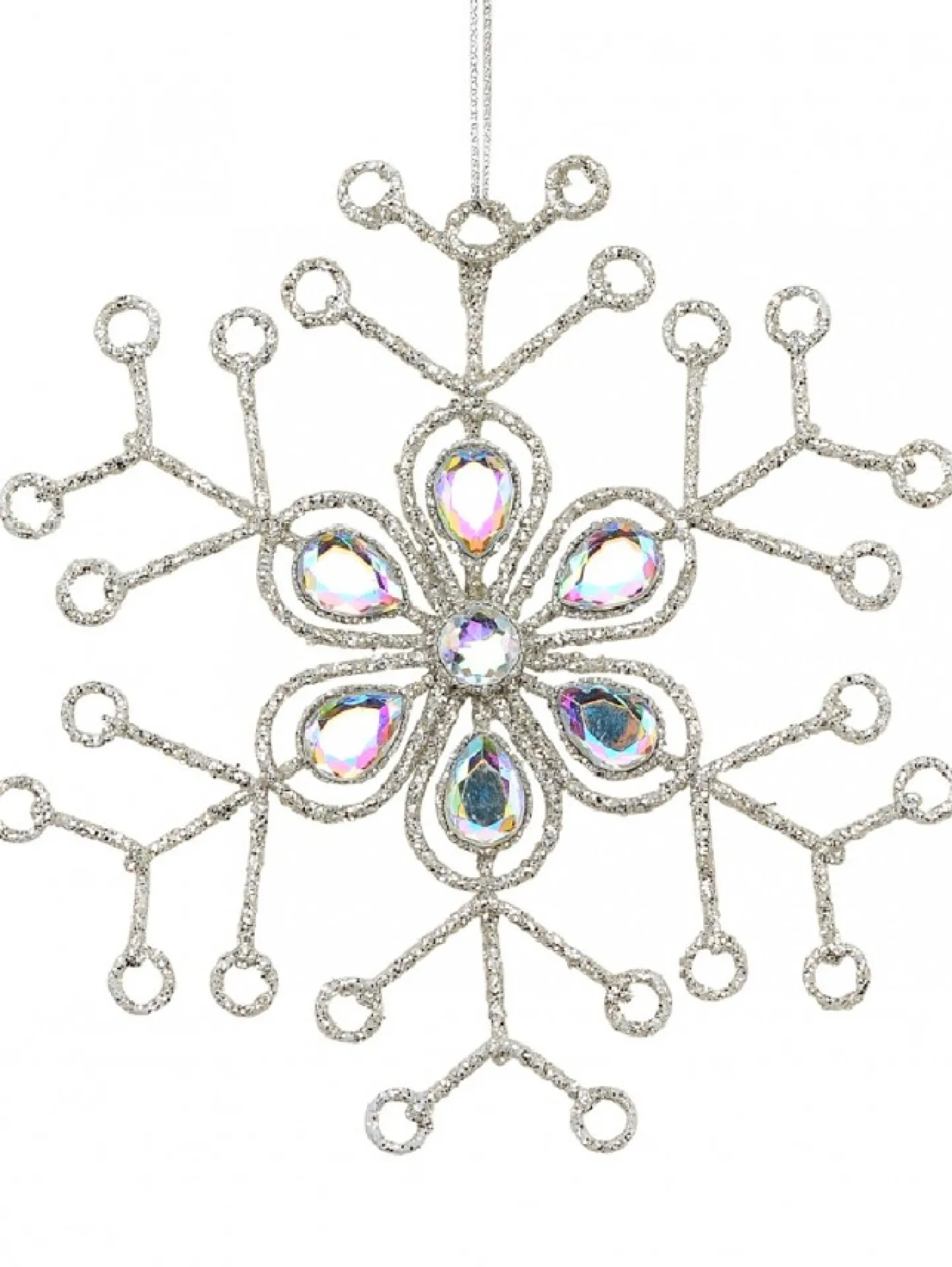 Sale Christmas Warehouse Snowflake & Encrusted Diamante Christmas Tree Hanging Decoration - 12Cm
