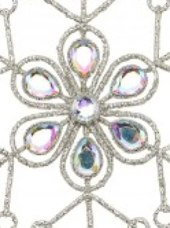 Sale Christmas Warehouse Snowflake & Encrusted Diamante Christmas Tree Hanging Decoration - 12Cm