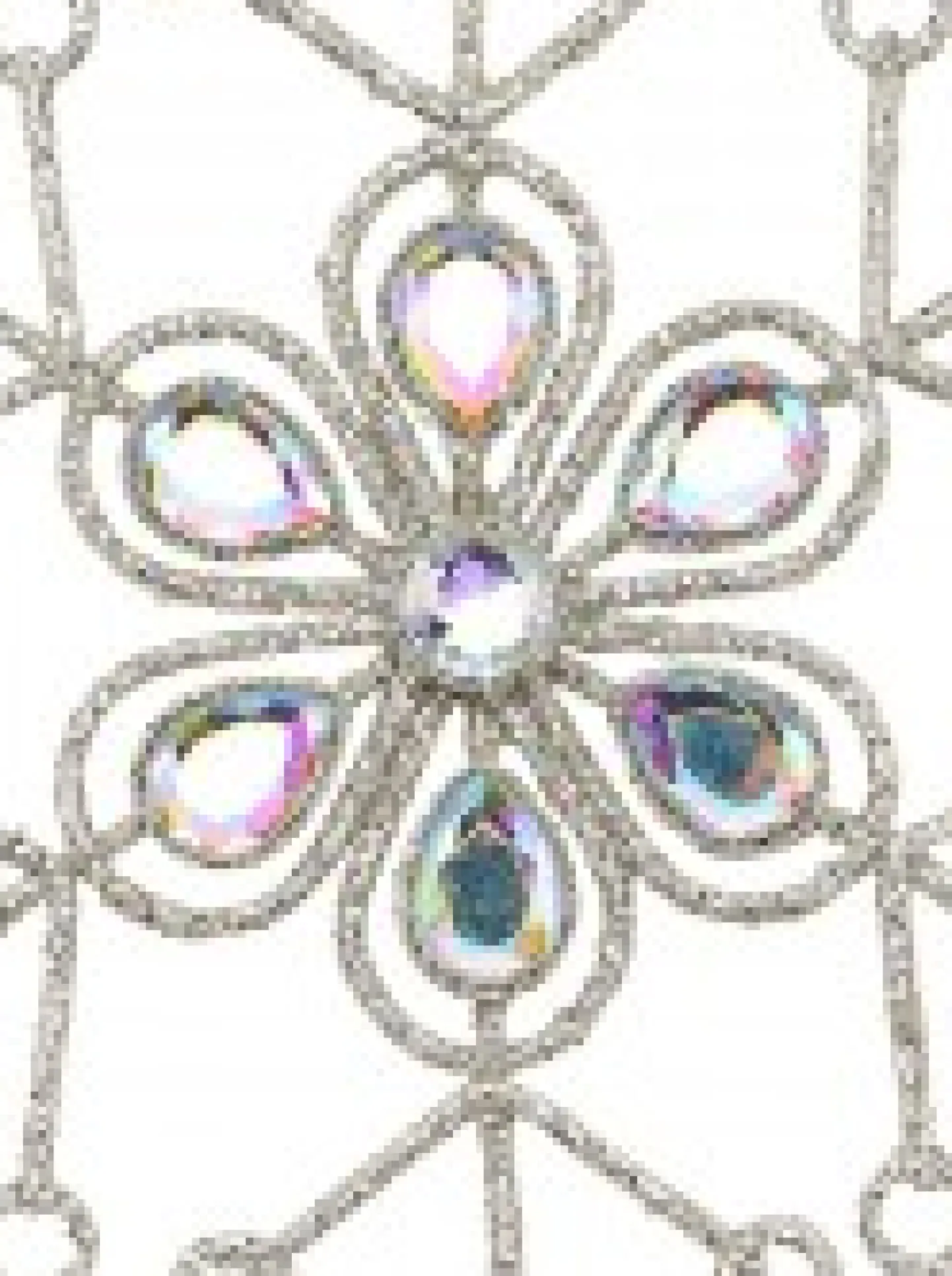 Sale Christmas Warehouse Snowflake & Encrusted Diamante Christmas Tree Hanging Decoration - 12Cm
