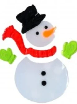 Sale Christmas Warehouse Snowman, Snowflakes & Snowballs Gel Window Cling Decoration - 19Cm