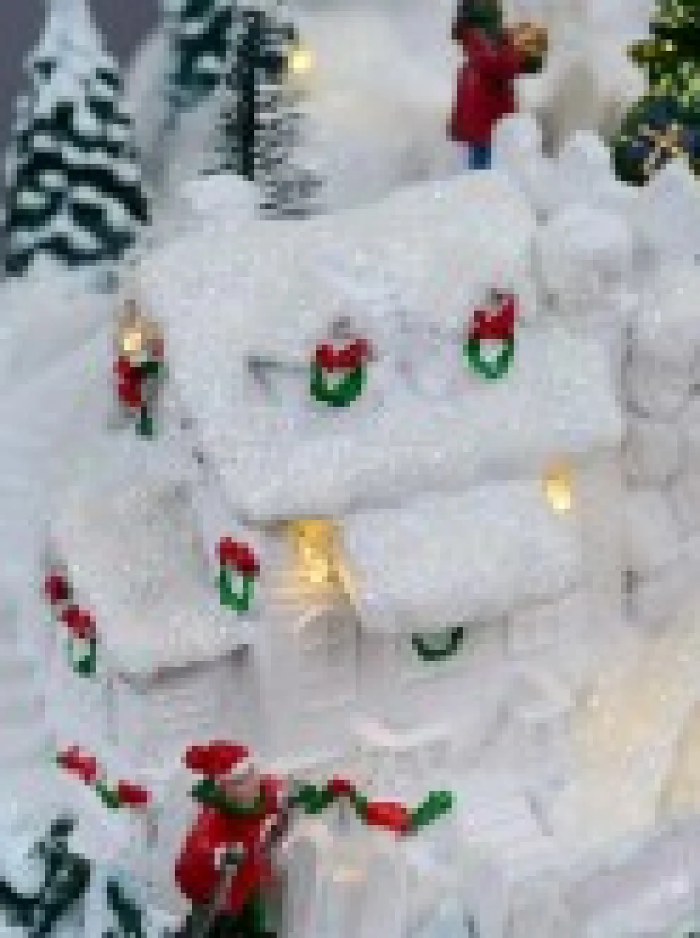 Flash Sale Christmas Warehouse Snowy Mountain Christmas Town Scene With Lights & Moving Figures - 30Cm