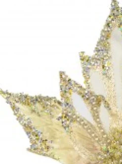 Discount Christmas Warehouse Soft Gold Poinsettia With Diamantes Decorative Christmas Flower Pick - 23Cm