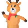 Online Christmas Warehouse Standing Happy Reindeer Illuminated Christmas Inflatable Display - 1.2M