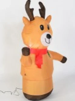 Online Christmas Warehouse Standing Happy Reindeer Illuminated Christmas Inflatable Display - 1.2M