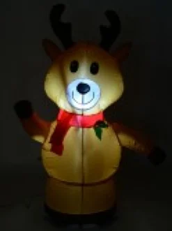 Online Christmas Warehouse Standing Happy Reindeer Illuminated Christmas Inflatable Display - 1.2M