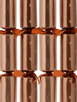 Cheap Christmas Warehouse Star & Diamond Pattern Shiny Copper Christmas Cracker Bon Bons - 8 X 36Cm