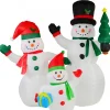 Discount Christmas Warehouse The Joyous Snowman Family Illuminated Christmas Inflatable Display - 2.2M