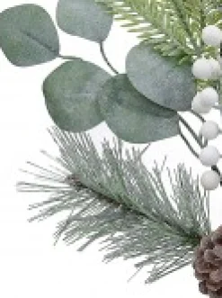 Store Christmas Warehouse Three Style Leaf With White Berries Decorative Christmas Pine Stem - 70Cm