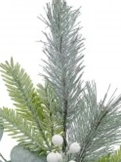 Store Christmas Warehouse Three Style Leaf With White Berries Decorative Christmas Pine Stem - 70Cm
