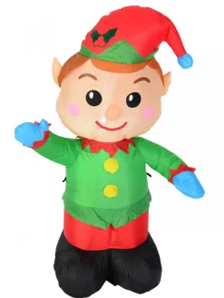 Hot Christmas Warehouse Toy Look Greeting Elf Illuminated Christmas Inflatable Display - 1.2M
