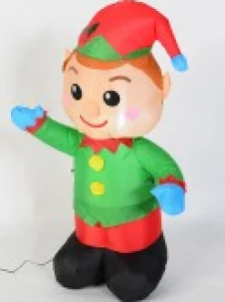 Hot Christmas Warehouse Toy Look Greeting Elf Illuminated Christmas Inflatable Display - 1.2M