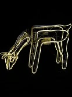 Flash Sale Christmas Warehouse Warm White Animated Grazing Reindeer Neon Christmas Light Display - 77Cm