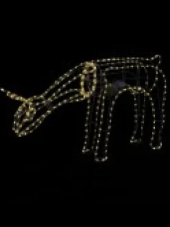 Best Sale Christmas Warehouse Warm White Led Large Feeding Reindeer Cow 3D Rope Light Silhouette - 1.2M