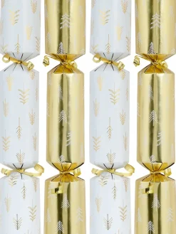 Online Christmas Warehouse White & Gold With Pine Christmas Tree Branches Print Bon Bons - 50 X 30Cm