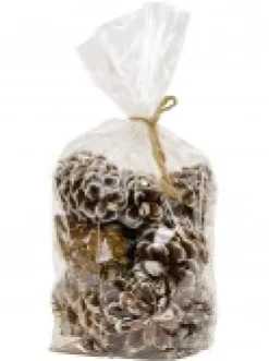 Outlet Christmas Warehouse White Frosted Tip Christmas Natural Pine Cone Decorations - 300G